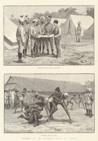Bocetos de la Policía Militar de Birmania de William Barnes Wollen